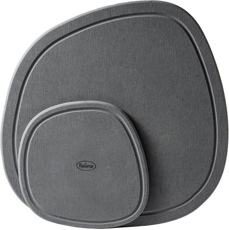 Relime Diatomaceous Earth Plant Saucer for Indoor, 2 Pack Irregular 6 Inch 12 Inch, Instant Dry Pot Saucer, Plant Drip & Drainage Tray for Indoor, Stone Gray - Image 1
